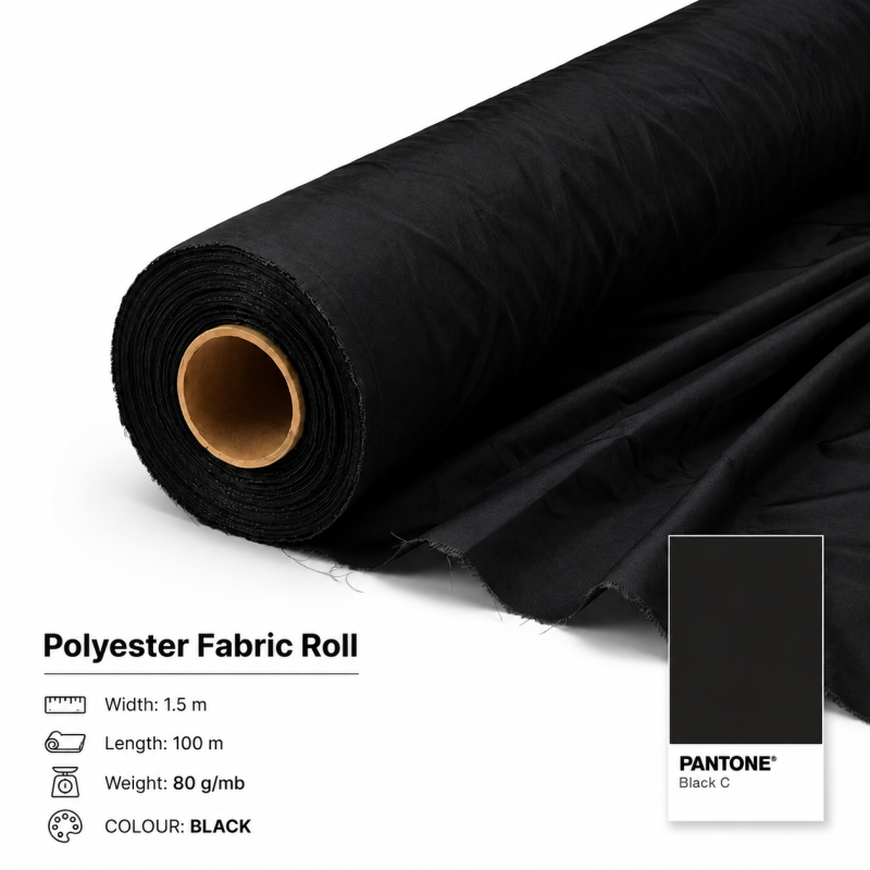 Polyesterflaggstygsrulle 100m x 1,5m | 60 g/m²