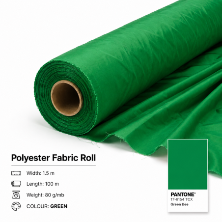 Rollo de tela de bandera de poliéster 100 m x 1,5 m | 60 g/m²